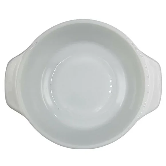 Vintage White Milk Glass Round Baker One Quart Small Casserole Side Dish #436 - Picture 3 of 10